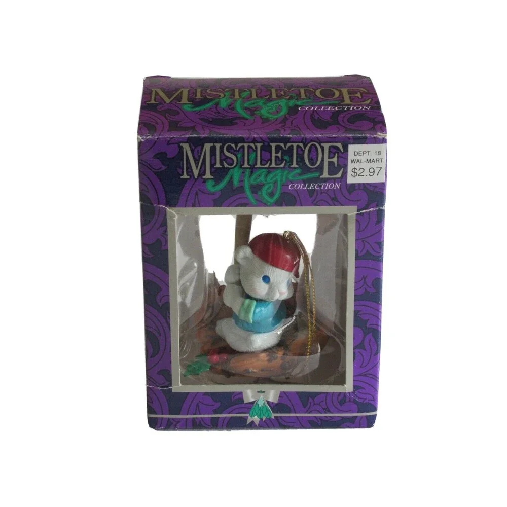 Mistletoe Magic Matrix Tree Mouse Glove Playing Baseball Bat Christmas Ornament